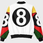 8 Ball 90s Style White Bomber Jacket