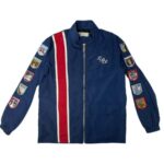 Lana Del Rey Racing Stripe Leather Jacket