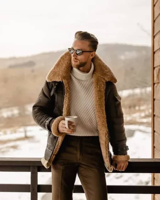 Matthew Belted Cuffs Shearling Leather Jacket Matthew Belted Cuffs Shearling Leather Jacket - Image 1