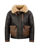 Men’s F-35 Aviator Chocolate Sheepskin Jacket