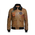 Men’s Leather Jacket Genuine Lamb Skin with Detachable Collar - Image 2