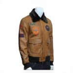 Men’s Leather Jacket Genuine Lamb Skin with Detachable Collar - Image 3