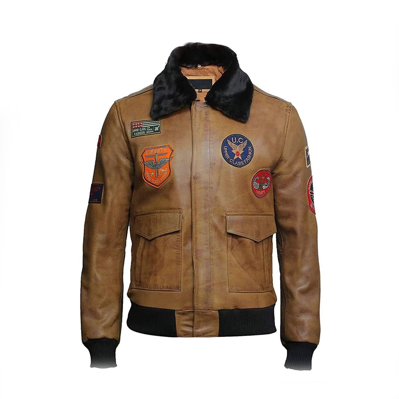 Men’s Leather Jacket Genuine Lamb Skin with Detachable Collar Men’s Leather Jacket Genuine Lamb Skin with Detachable Collar - Image 1