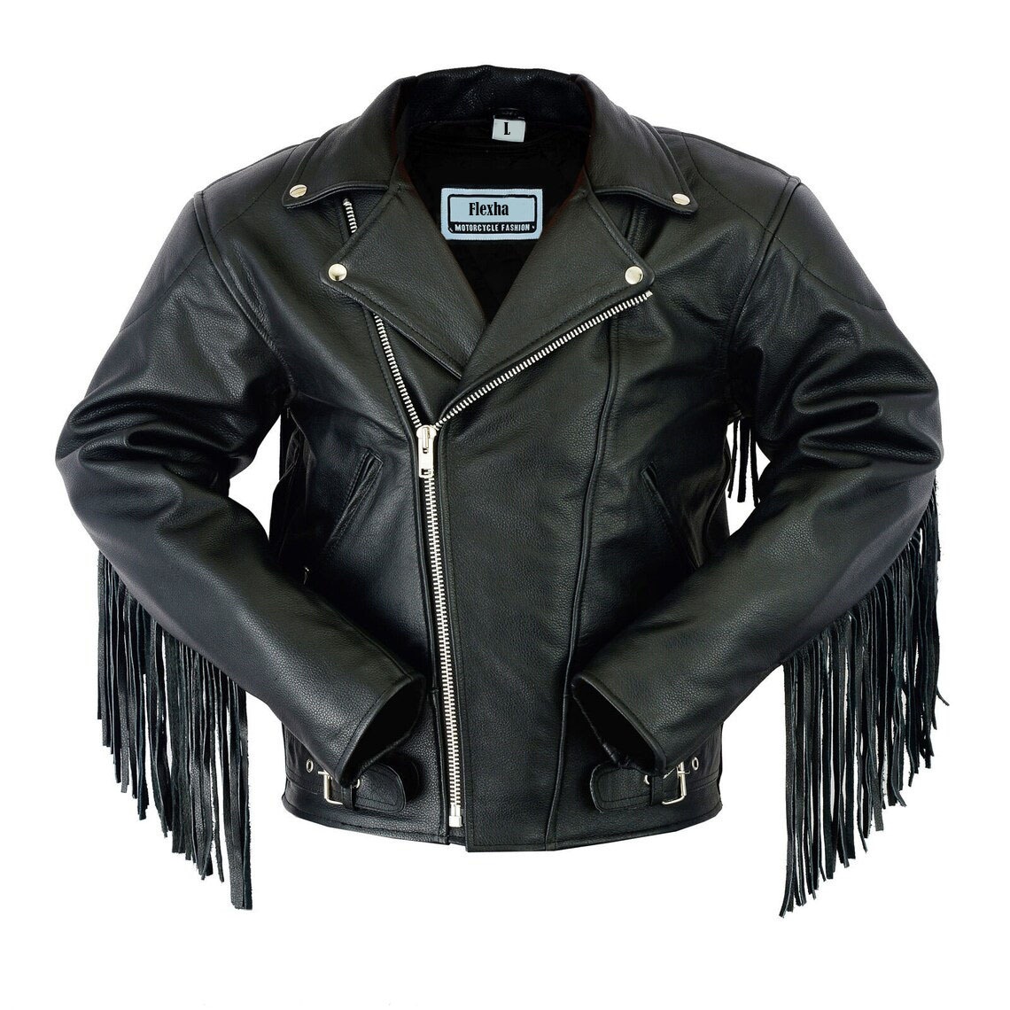 Men’s Leather Jacket With Tassels Fringe Motorbike Jacket Brando Cruiser Perfect Men’s Leather Jacket With Tassels Fringe Motorbike Jacket Brando Cruiser Perfect - Image 1