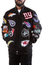 NFL All Teams Black Bomber Jacket