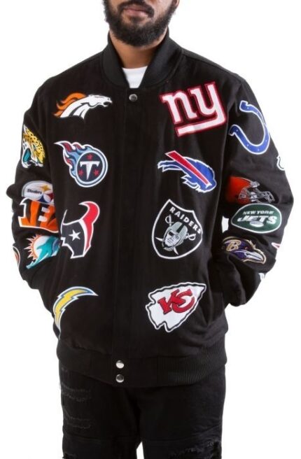 NFL All Teams Black Bomber Jacket
