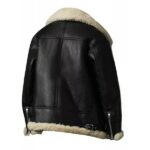 Womens Ivory Aviator Shearling Jacket - Image 2