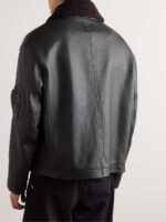 Appliquéd Shearling-Trimmed Leather Jacket - Image 2