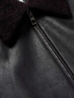 Appliquéd Shearling-Trimmed Leather Jacket - Image 4