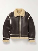 Leather-Trimmed Shearling Jacket