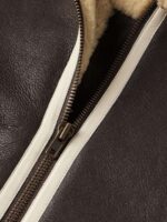 Leather-Trimmed Shearling Jacket - Image 3