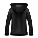 Men's Hooded RAF Aviator B3 Real Sheepskin Black Shearling Jacket - Image 2