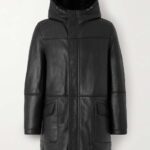 Shearling Leather Hooded Coat