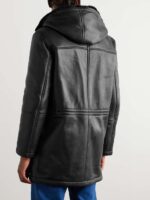 Shearling Leather Hooded Coat - Image 3