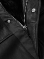 Shearling Leather Hooded Coat - Image 2