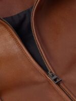 Shearling-Trimmed Leather Hooded Jacket - Image 2