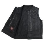 Downside Perforated Men’s Biker Leather Vest - Image 3