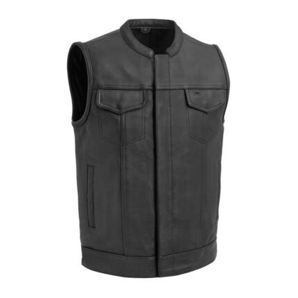 Hotshot Men's Premium Leather Motorcycle Vest