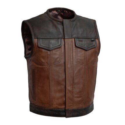 Lowside Gunner Men's Leather Motorbike Vest