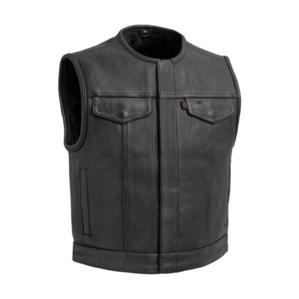 Lowside Men's Premium Leather Motorcycle Vest