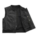 Men’s Premium Leather Lowrider Motorcycle Vest - Image 2