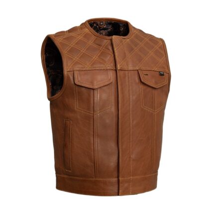 Timber Genuine Leather Motorcycle Vest for Men