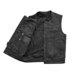 Hotshot Men's Premium Leather Motorcycle Vest - Image 4
