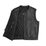 Sharp Shooter Men's Leather Motorcycle Vest for Riders - Image 4